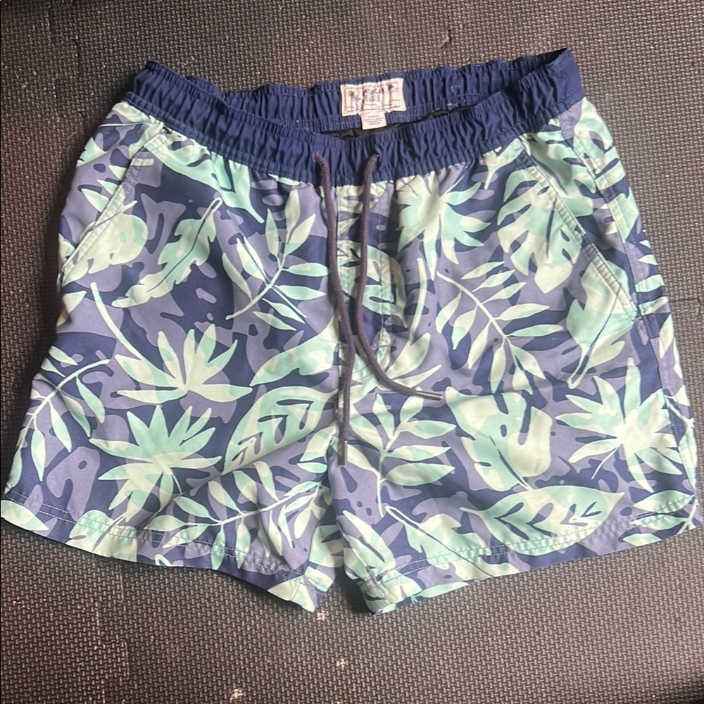 Tropical Leaf Print American eagle swim trunks men